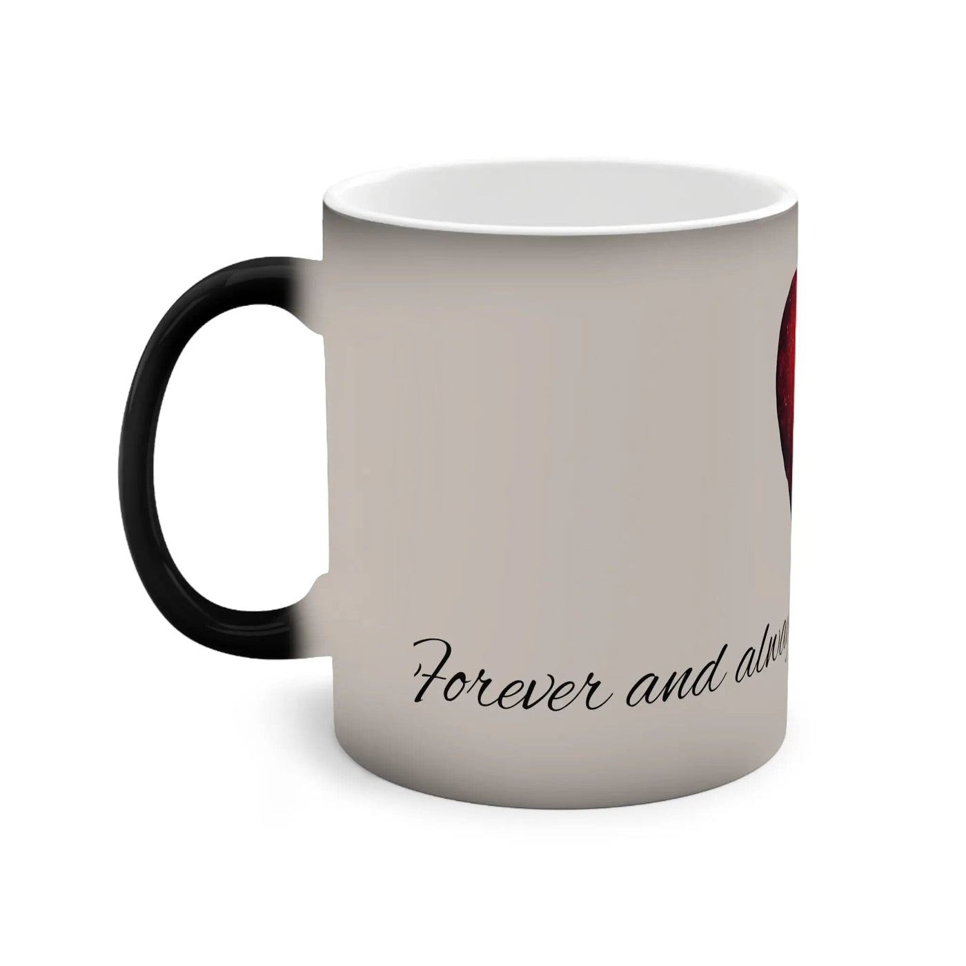 Printify Mug 11oz / Black / Glossy Mug - Color-Changing 11oz - Forever and Always My Valentines