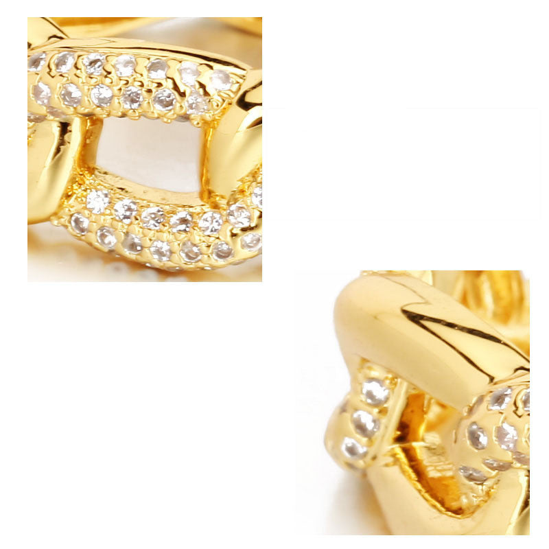 18K Gold-Plated Rhinestone Ring for Women – Elegant European & American Style