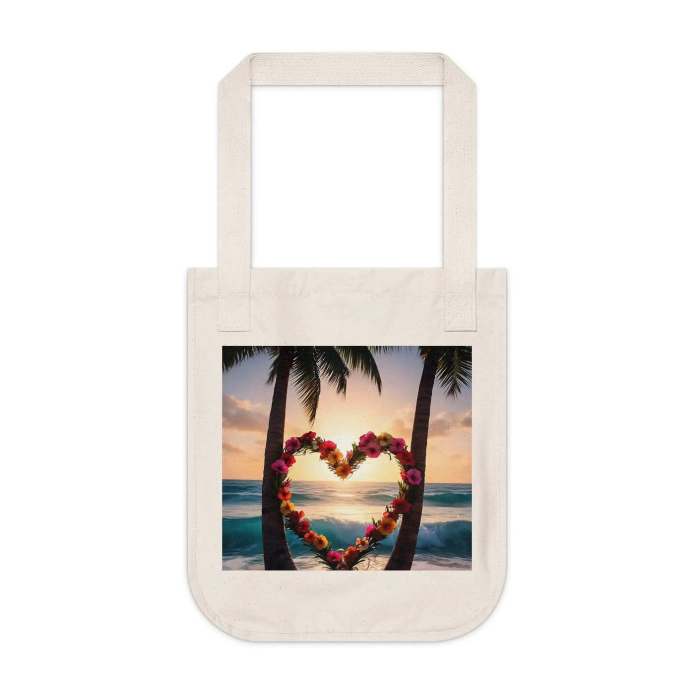 Printify Bags One size / Natural Tote Bag Heart and Roses Design