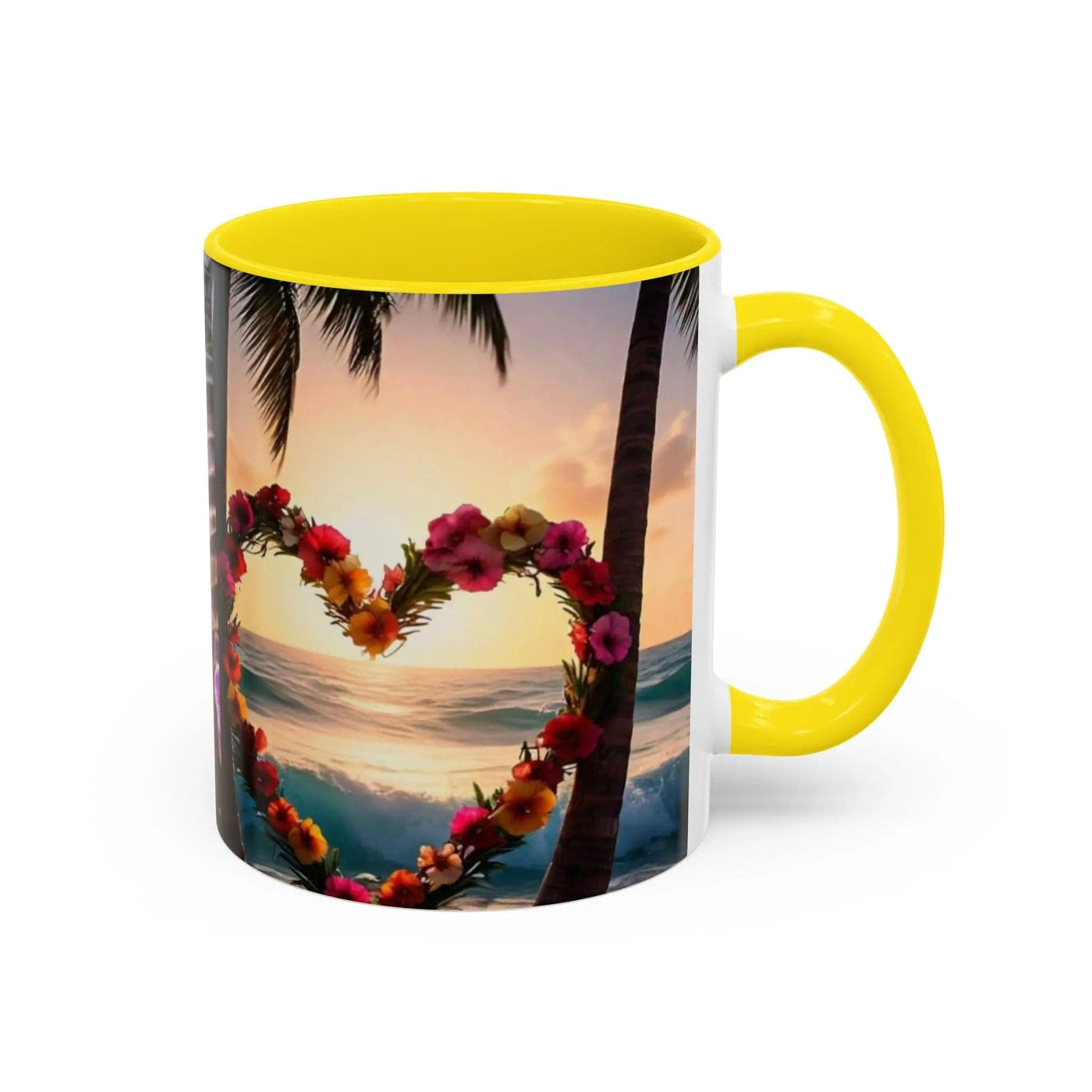 Printify Mug Mug Heart Floral Design Accent Coffee Mug (11, 15oz)