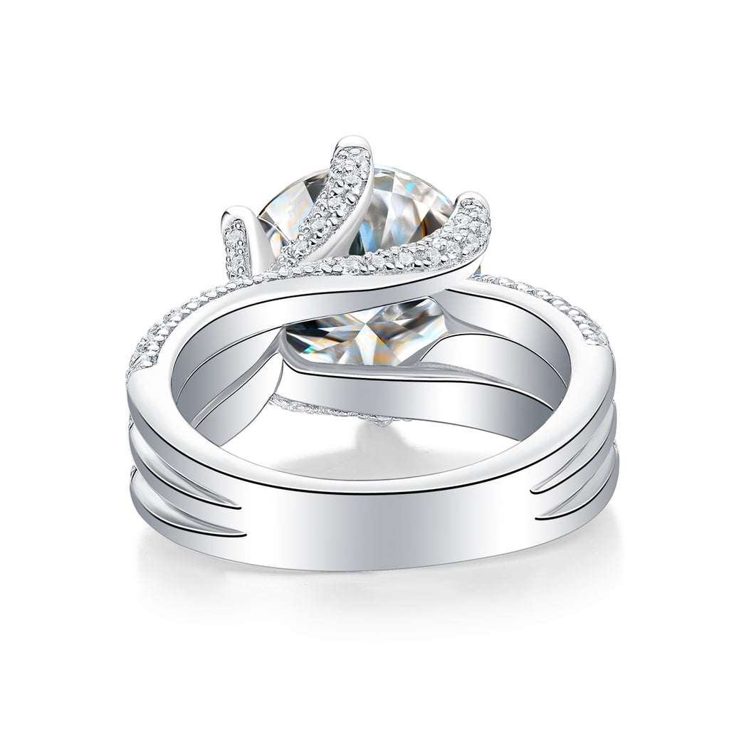 Eternal Vow – 5ct Moissanite Wedding Ring Set (S925 Silver)