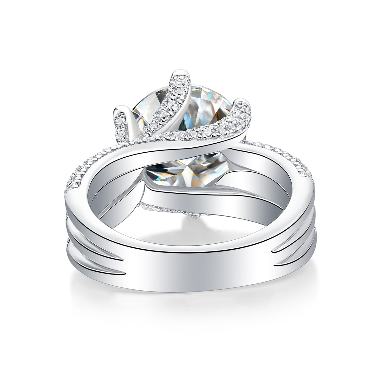 Eternal Vow – 5ct Moissanite Wedding Ring Set (S925 Silver)