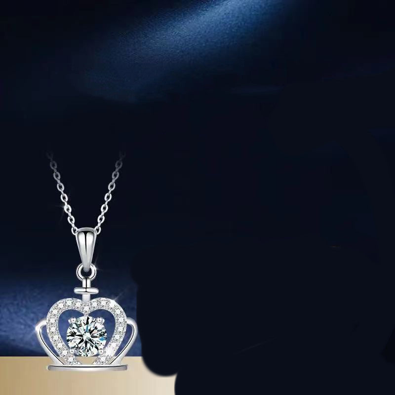 Fashion Simple Crown Diamond Necklace Clavicle Chain