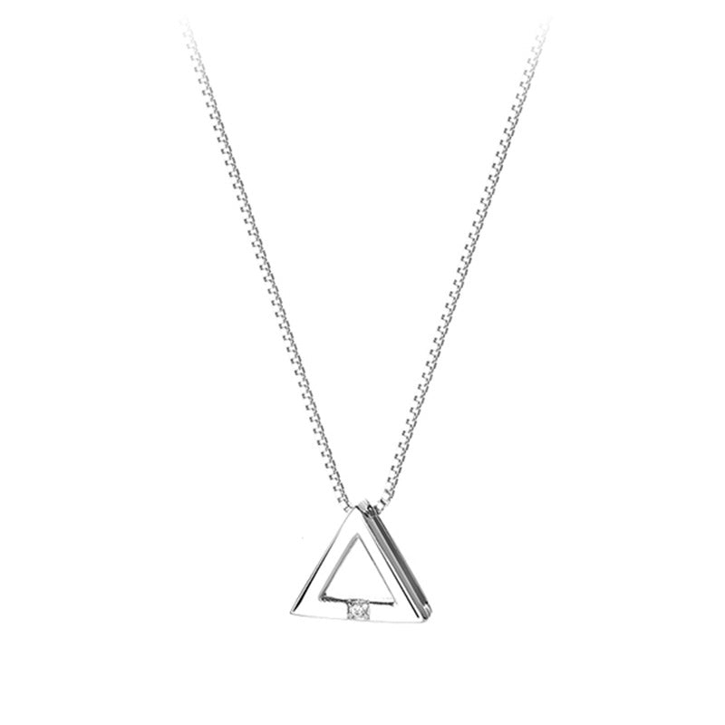 Minimalist Triangle Necklace – 925 Sterling Silver