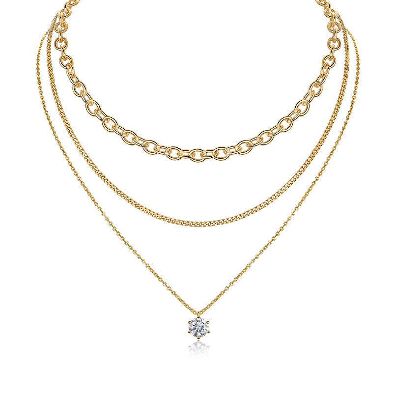 2-Carat Moissanite Pendant Necklace | Gold-Plated S925 Silver | GRA Certified