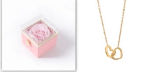 Personalized Double Heart Name Necklace – Custom Forever Necklace with 2 Names for Women