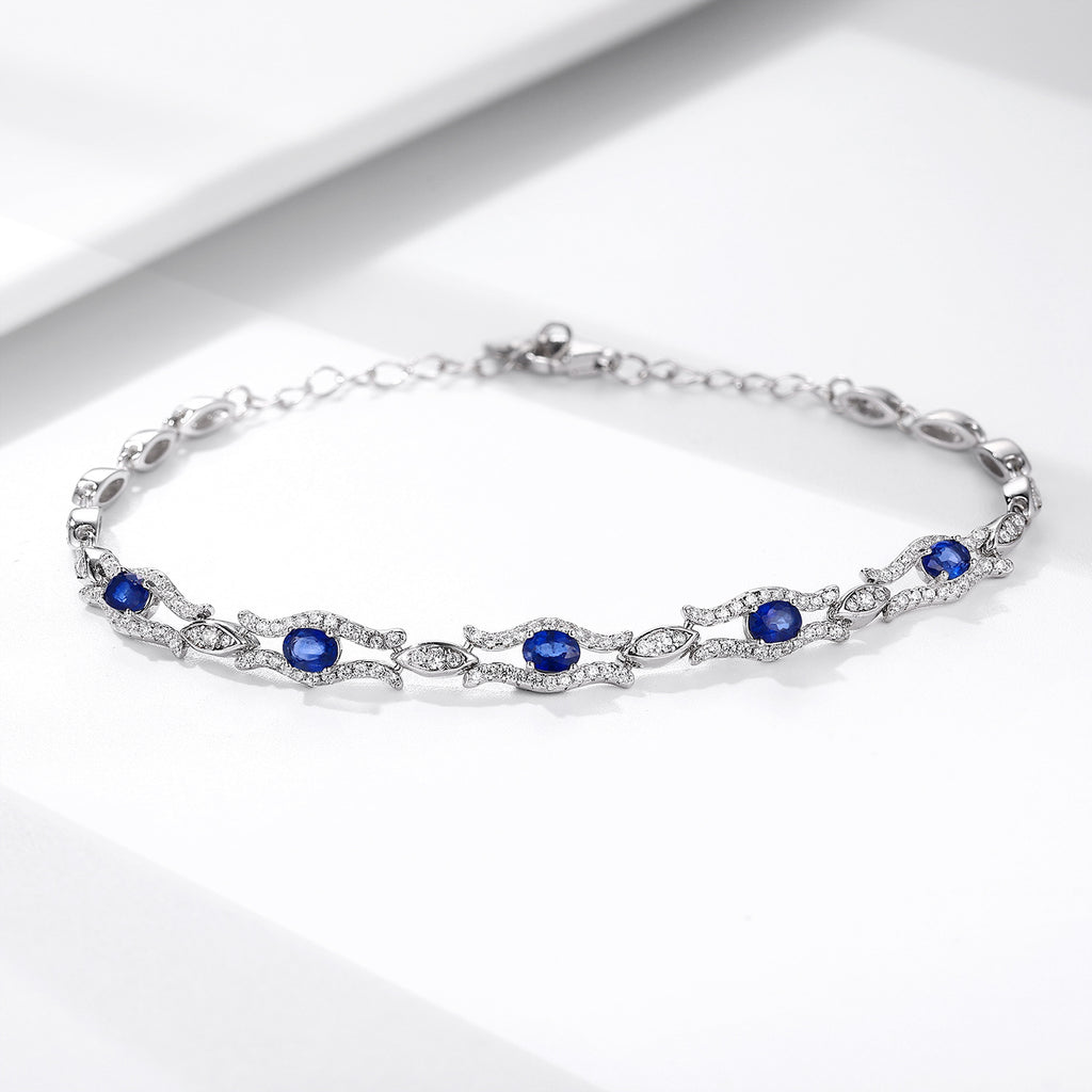 Lunaria Sapphire Bracelet – S925 Sterling Silver