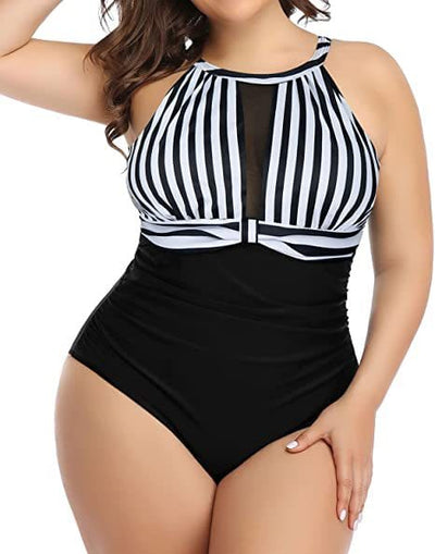 Maricel Long Stripes / L European And American Swimwear Women's Lace