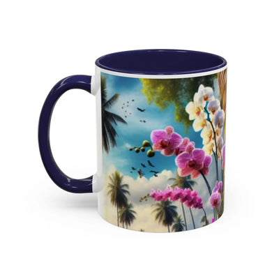 Printify Mug Mug Heart Floral Design Accent Coffee Mug (11, 15oz)