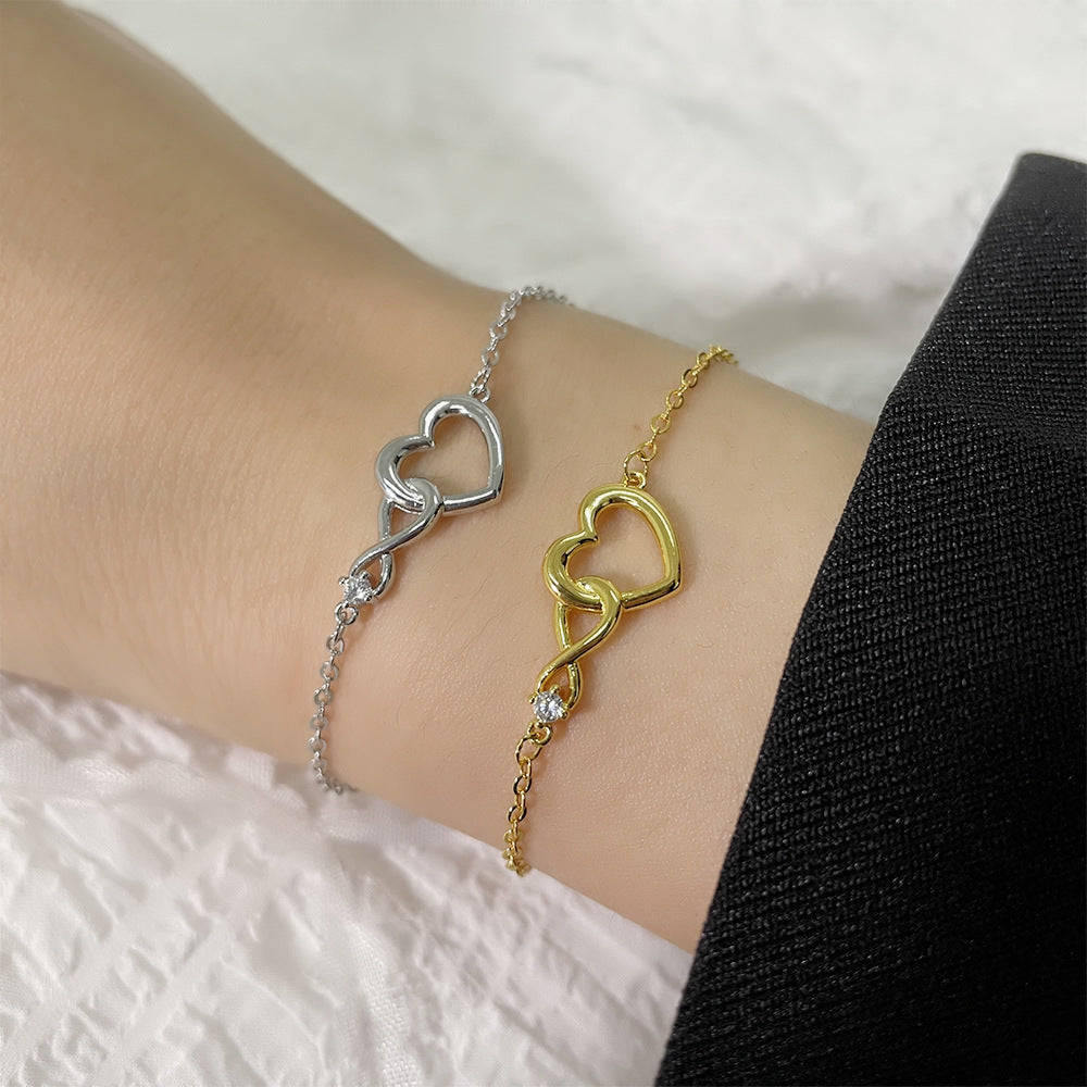 Heart-Shaped Love Bracelet – Zirconia Fashion Jewelry Gift for Women