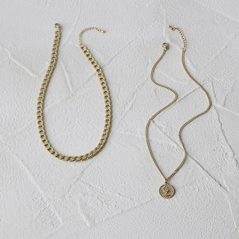 Portrait Gold Necklace