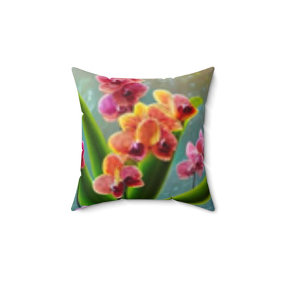 Printify Home Decor 14" × 14" Vibrant Orchid Square Pillow – Floral Decor for Home & Office