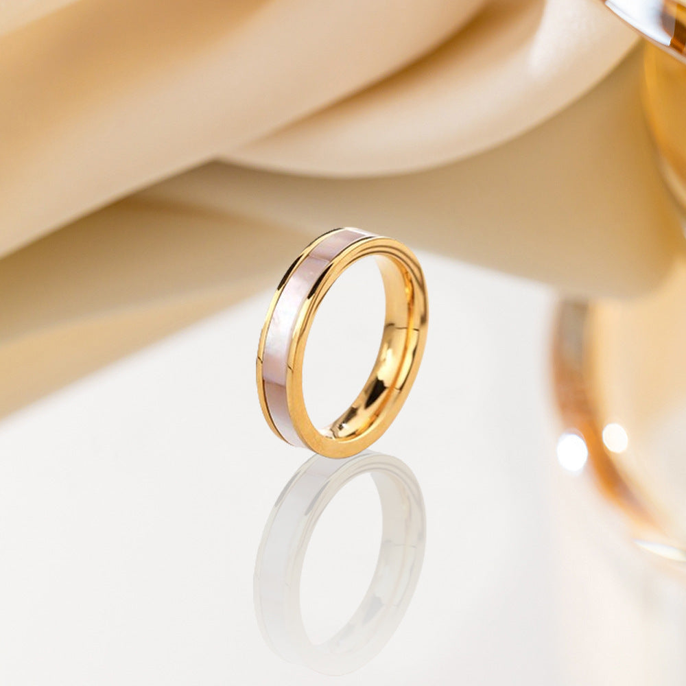 Elegant Mother-of-Pearl Inlay Ring for Women