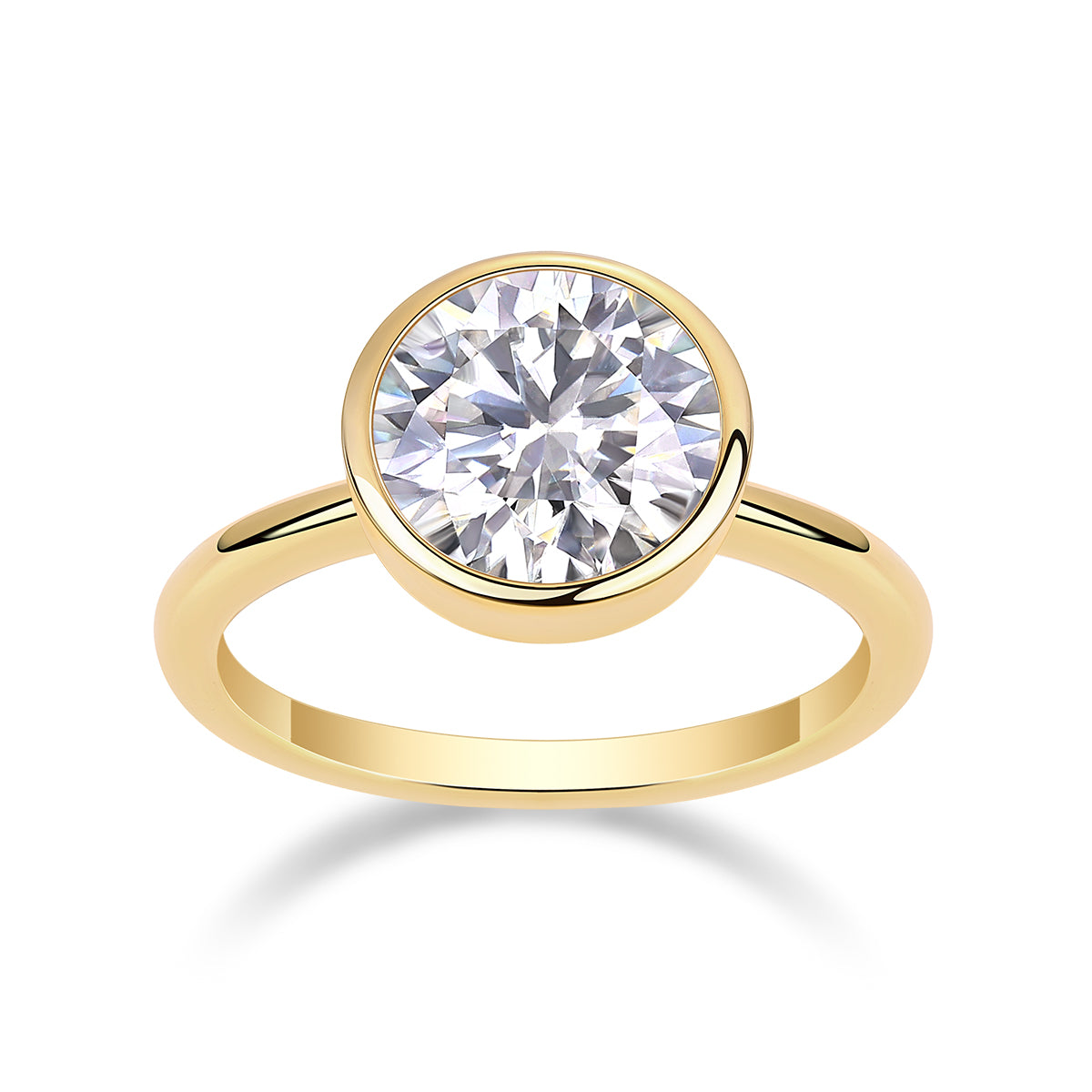 Time Foam Moissanite Wedding Ring Set | 9mm Round | Gold-Plated S925 Silver | GRA Certified