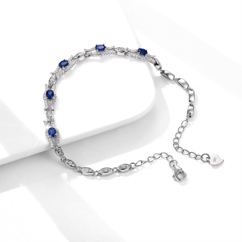 Lunaria Sapphire Bracelet – S925 Sterling Silver