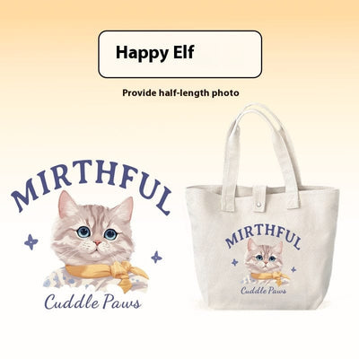 Maricel Long Happy elf Pet Custom Canvas Bag Pure Cotton