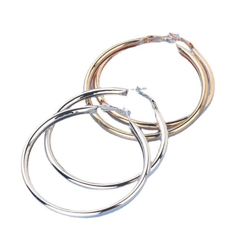Classic Large Hoop Earrings for Women | Gold & Silver
