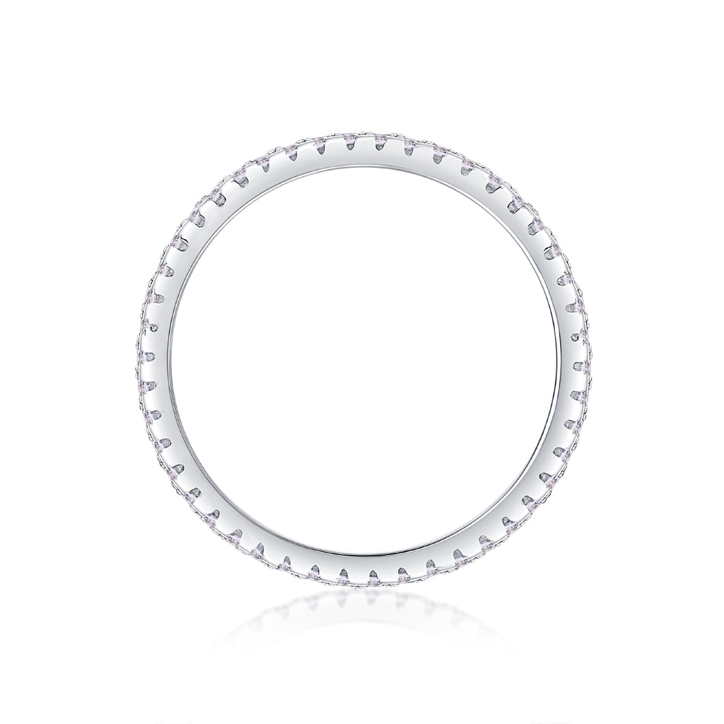 S925 Sterling Silver Double Row Moissanite Ring – Square Diamond Design