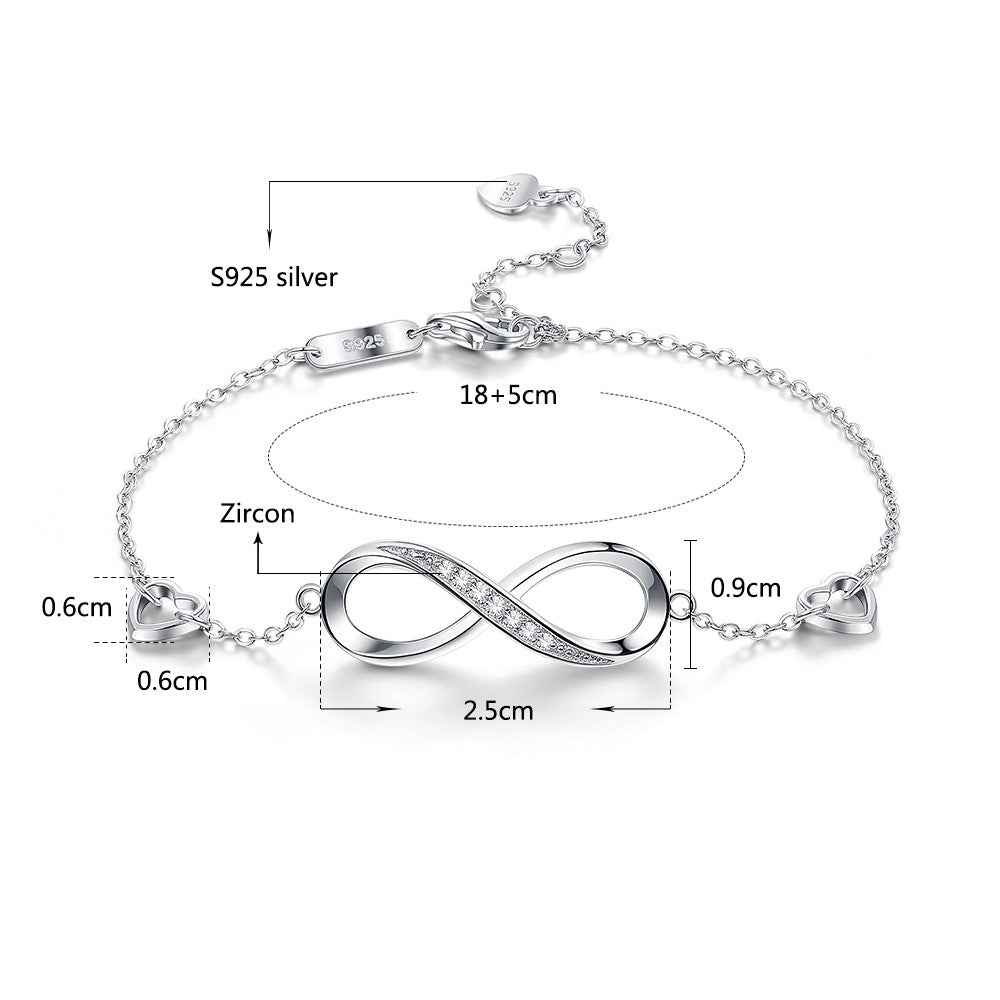 Infinity Bracelet – 925 Sterling Silver