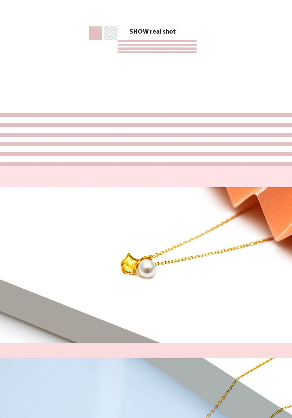 999 Pure Gold Ginkgo Leaf Pearl Pendant Necklace – 3D Hard Gold Design