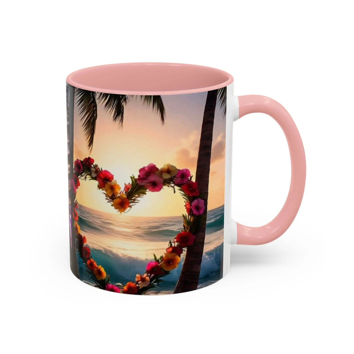 Printify Mug Mug Heart Floral Design Accent Coffee Mug (11, 15oz)