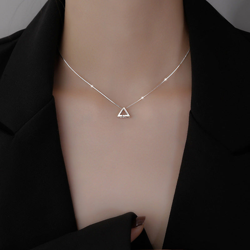 Minimalist Triangle Necklace – 925 Sterling Silver