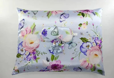 Maricel Long Flower Butterfly Threepiece S / 50x66cm Elegant Silk-Effect Pillowcase