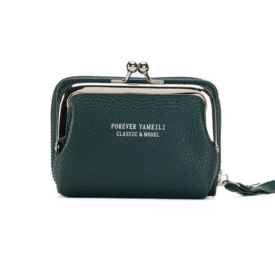 Maricel Long Green Simple Wallet Women's Short Thin Small Student Wallet