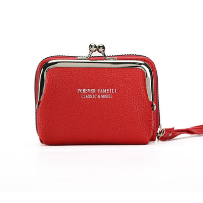 Maricel Long Red Simple Wallet Women's Short Thin Small Student Wallet