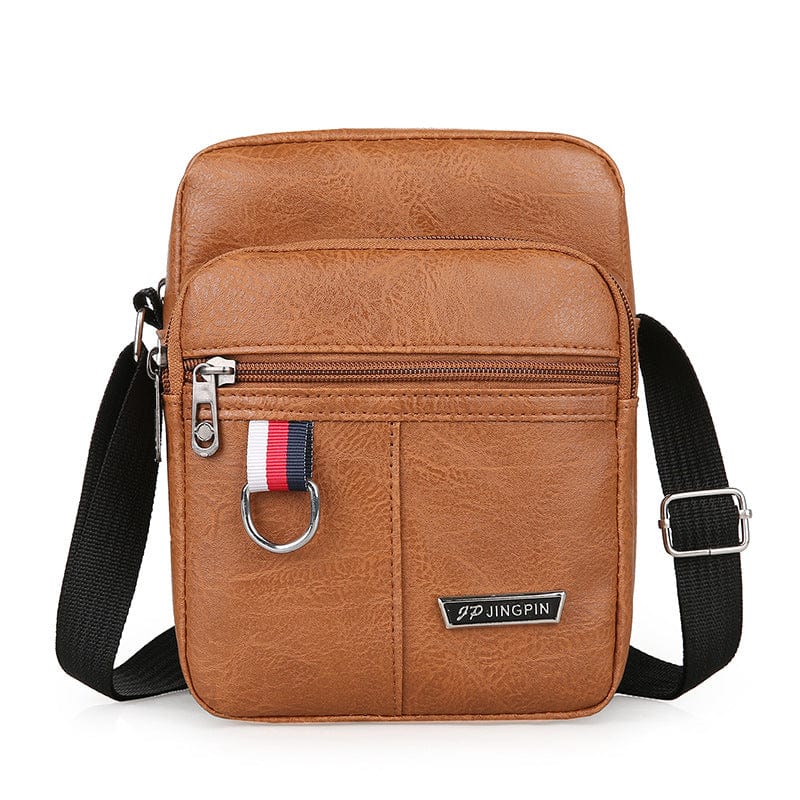 Maricel Long Bags Light Brown Simple Business Messenger Bag Vertical Casual Men