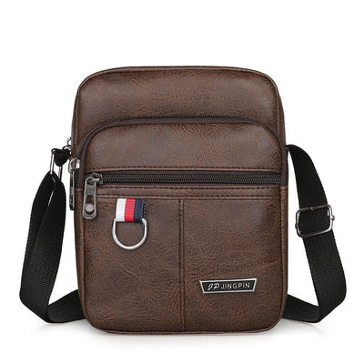 Maricel Long Bags Dark Brown Simple Business Messenger Bag Vertical Casual Men