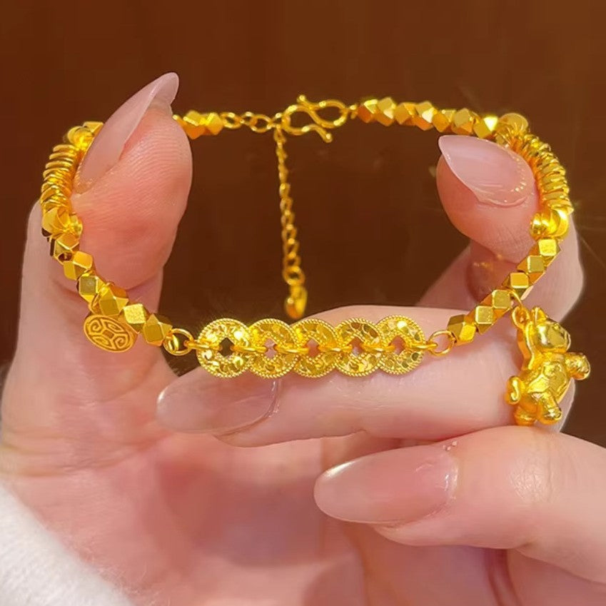 Gold-Plated Zodiac Charm Bracelet for Women