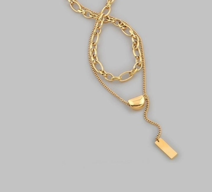 Beautiful Ring Buckle Lentil Pea Necklace