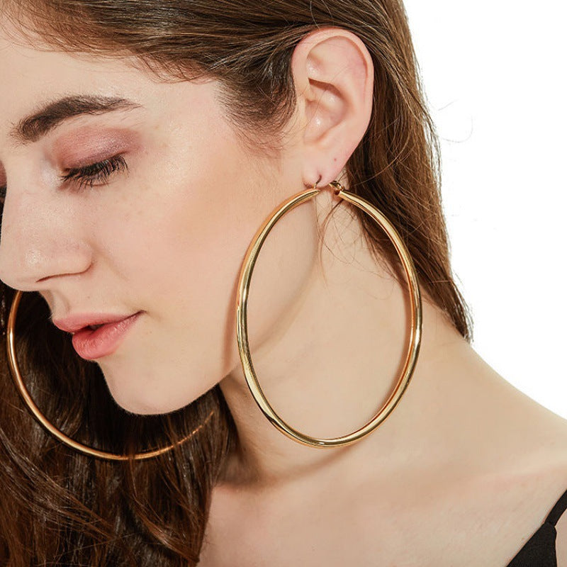 Classic Large Hoop Earrings for Women | Gold & Silver