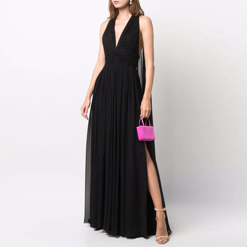 Maricel Long Dress Black / XS Temperament Elegant Evening Gown Long New Red Carpet Catwalk