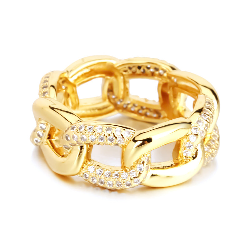 18K Gold-Plated Rhinestone Ring for Women – Elegant European & American Style