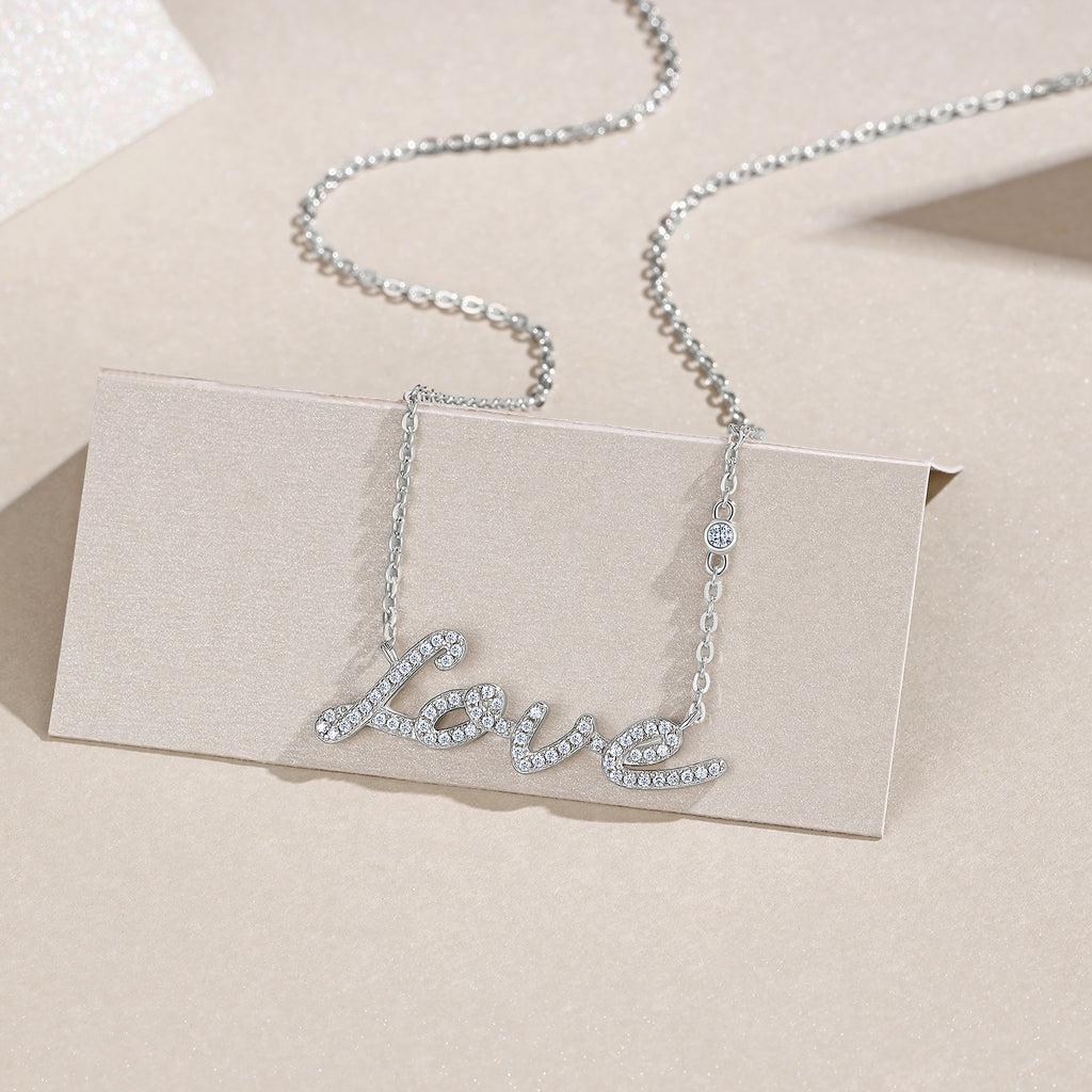 Moissanite “Love” Necklace – S925 Sterling Silver
