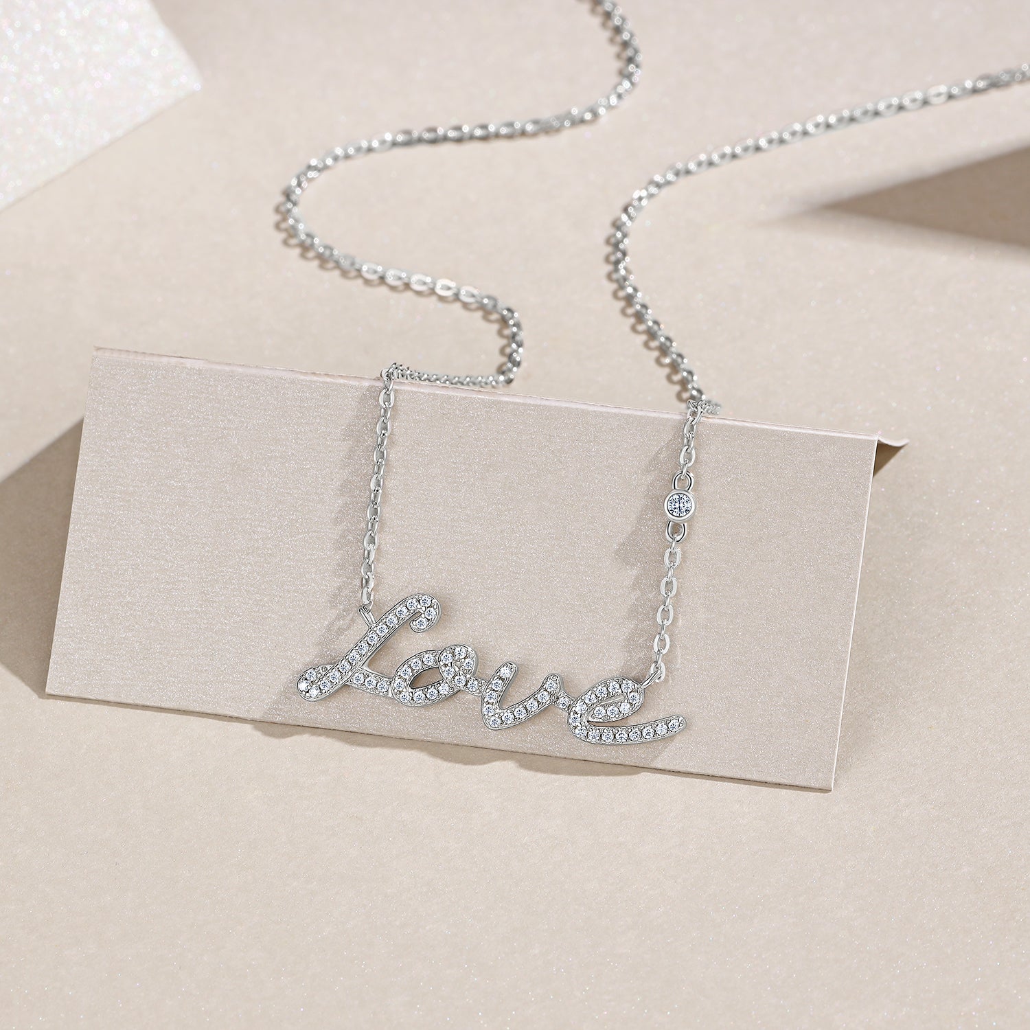 Moissanite “Love” Necklace – S925 Sterling Silver