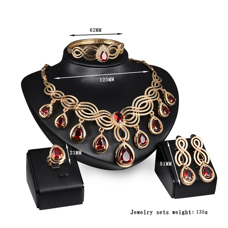 Amara Crimson drop Jewelry Set