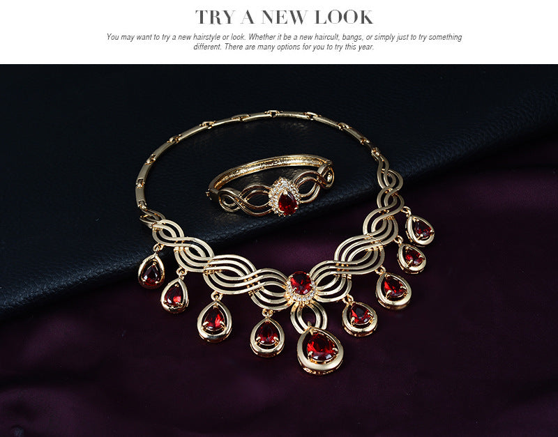 Amara Crimson drop Jewelry Set