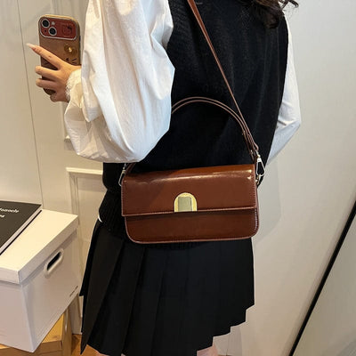 Maricel Long Brown / 21X5X11cm Women's Retro Fashion Shoulder Bag Design