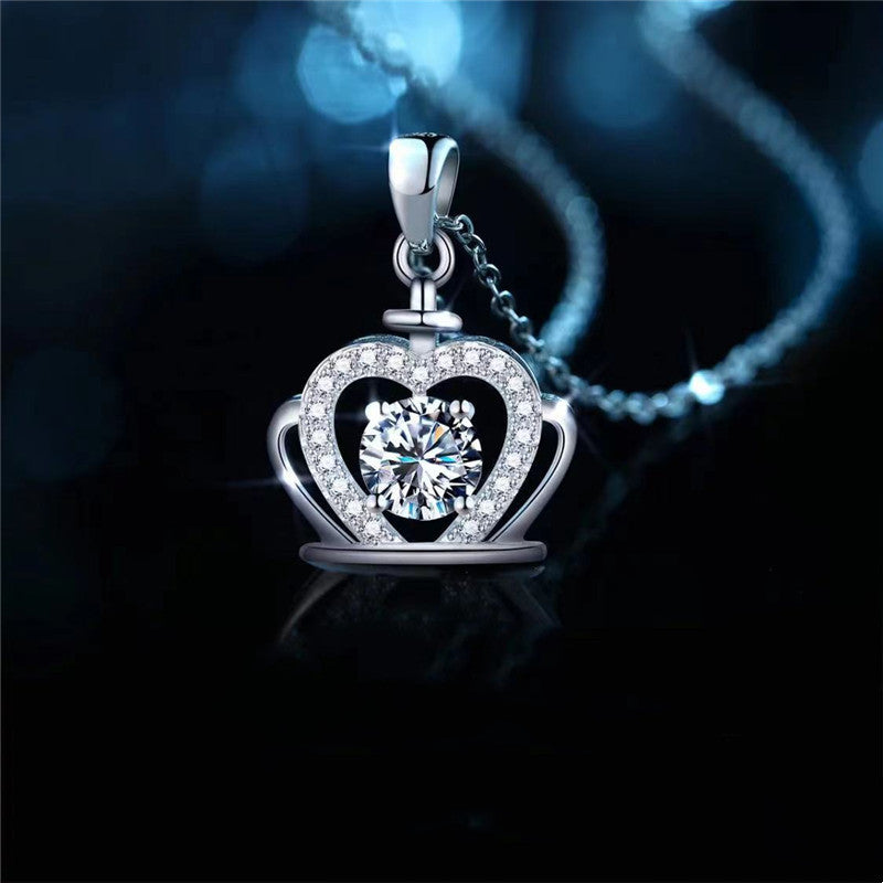 Fashion Simple Crown Diamond Necklace Clavicle Chain