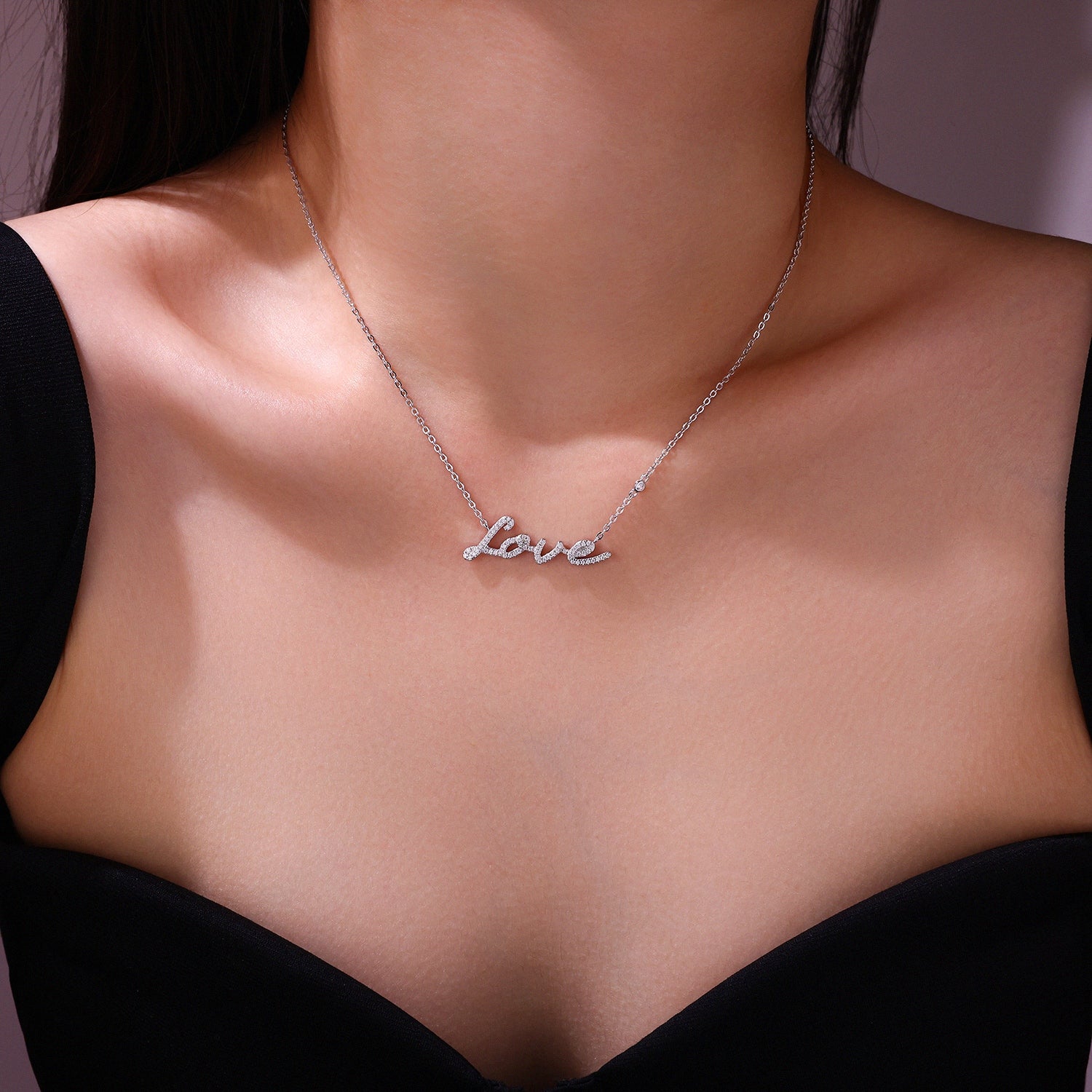 Moissanite “Love” Necklace – S925 Sterling Silver