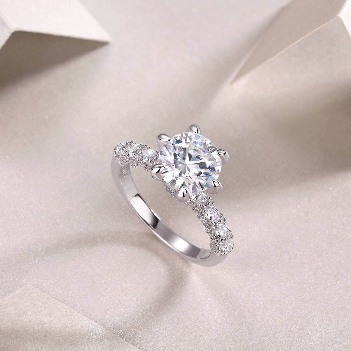 Classic Moissanite Solitaire Ring | 1CT, 2CT & 3CT GRA Certified S925 Sterling Silver