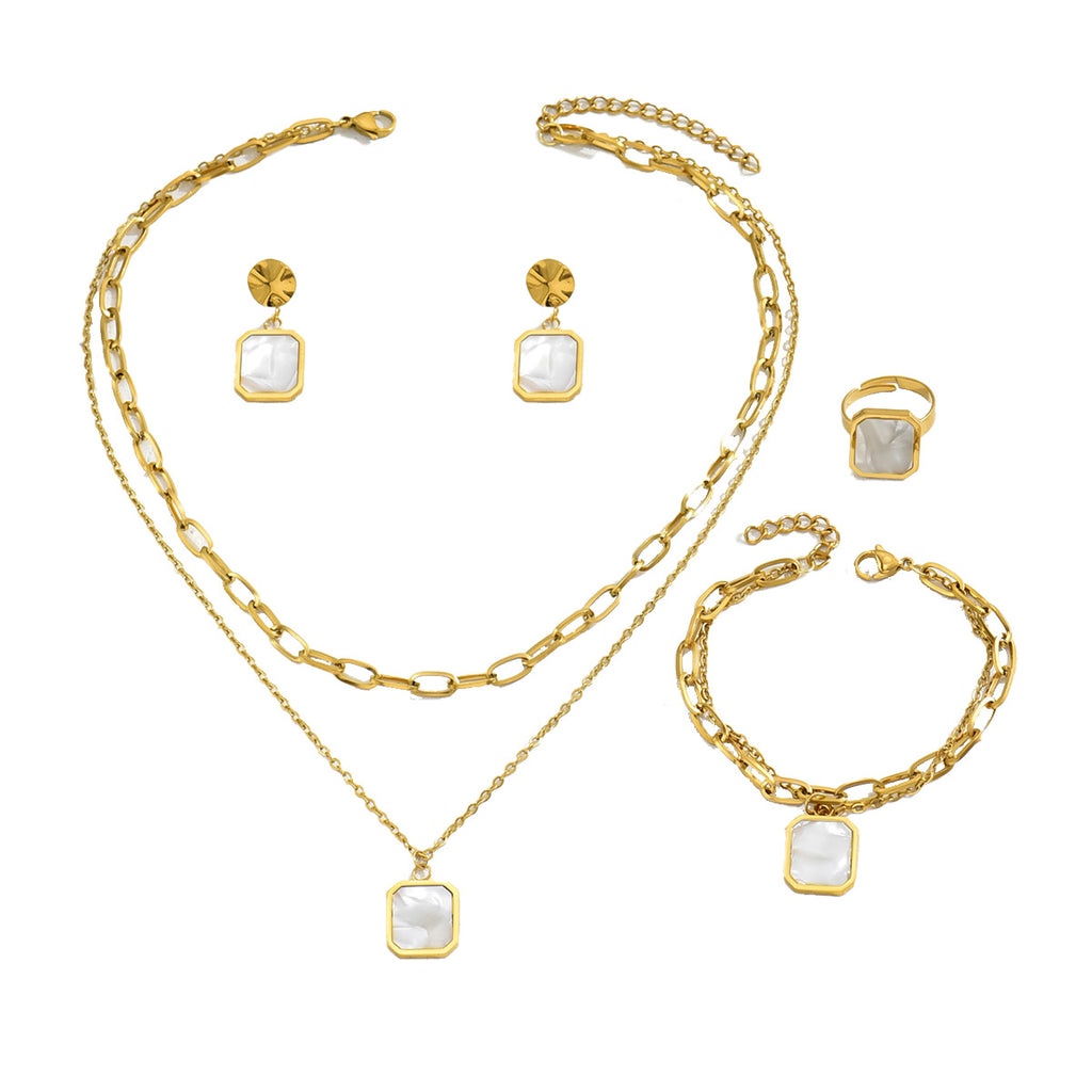 Nova Geometric Jewelry Set – 4-Piece Collection