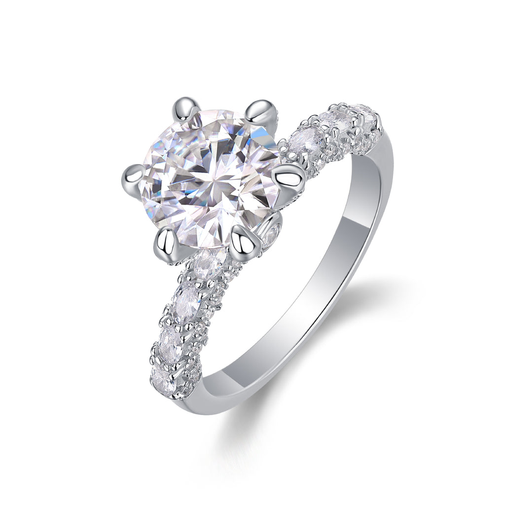 Classic Moissanite Solitaire Ring | 1CT, 2CT & 3CT GRA Certified S925 Sterling Silver