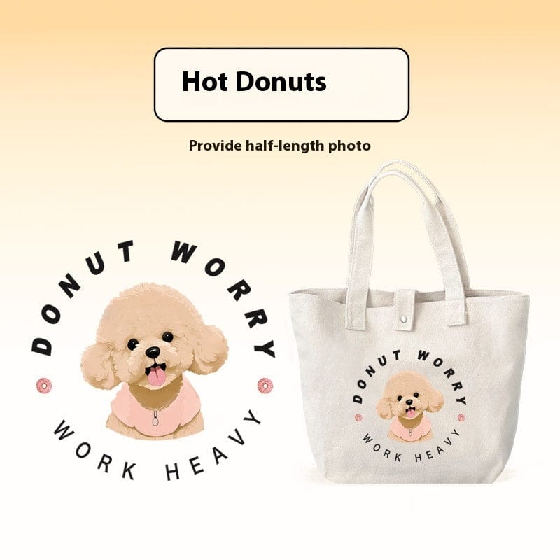 Maricel Long Hot doughnuts Pet Custom Canvas Bag Pure Cotton