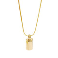 925 Sterling Silver Gold-Plated Gold Brick Pendant Necklace 