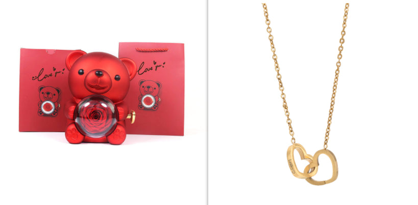 Personalized Double Heart Name Necklace – Custom Forever Necklace with 2 Names for Women