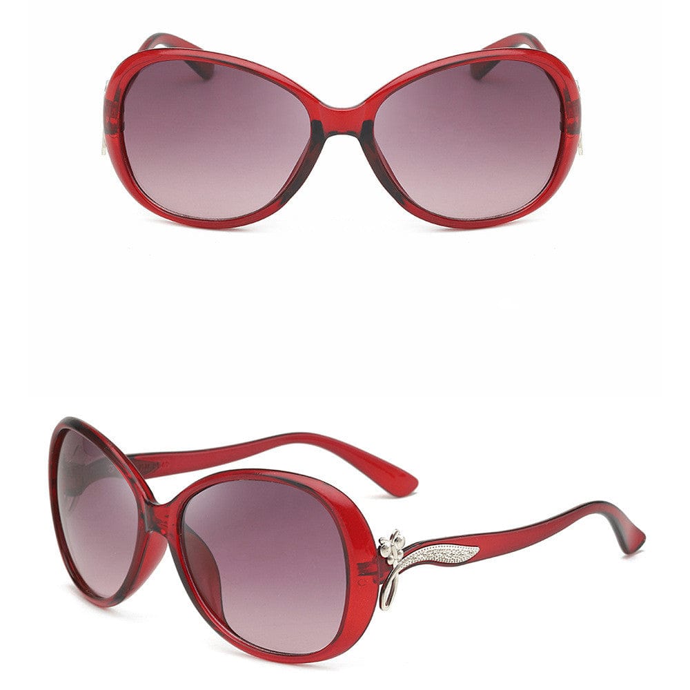 Maricel Long Wine Red Sunglasses Women's Fashion Full Frame